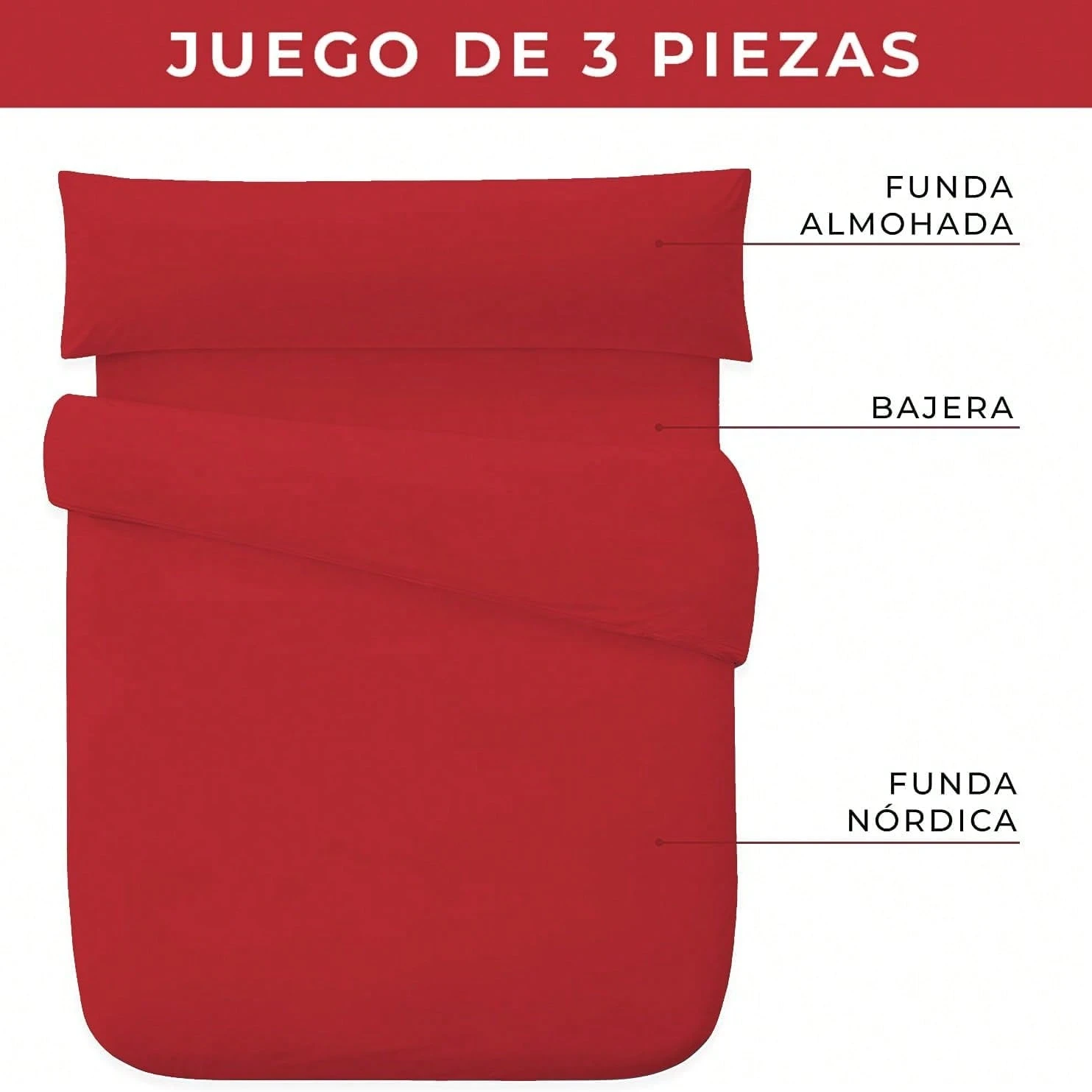Conjunto Capa de Edredom 3 Peças com Lençol Elástico e Fronha, Microfibra Respirável, Cama 90 180 Cm VOLTEDGE