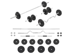 Vidaxl Conjunto De Barras E Discos 30 Kg