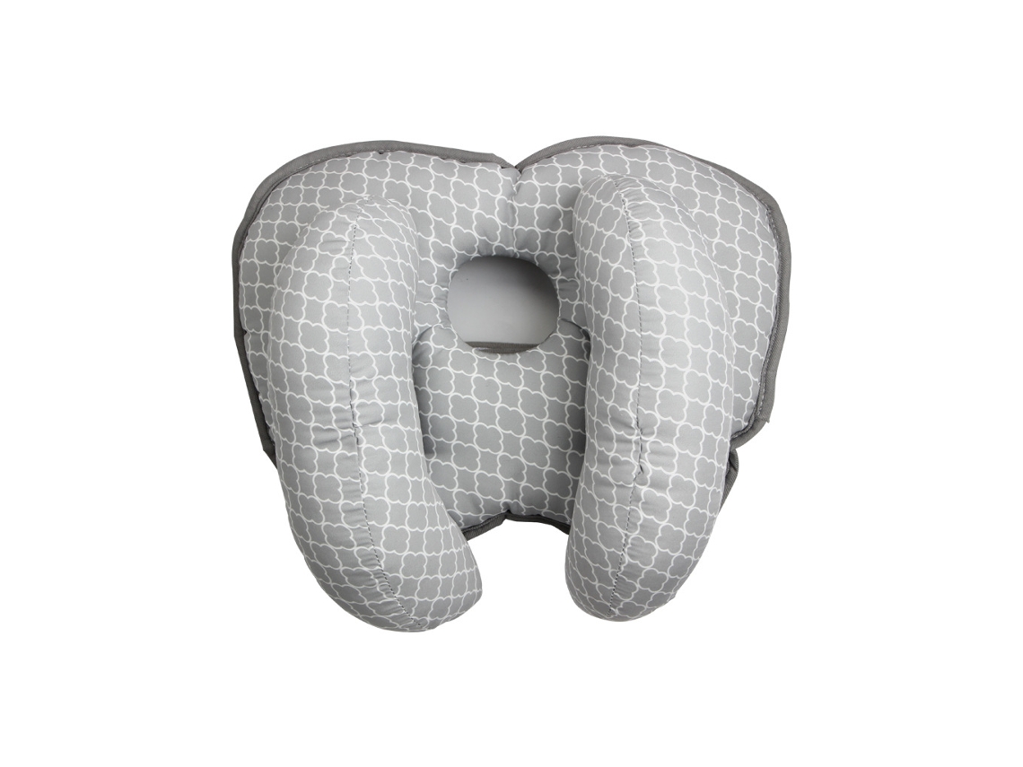 Travesseiro De Apoio Craniano Para Bebê 2 Em 1, Travesseiro Ajustável De Algodão Orgânico Para Carrinho De Bebê E Assento De Carro (cinza)