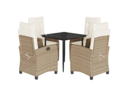 Garden Dining Set, Garden Dining Sets Vidaxl Bege Rattan / Vime (80 Cm Table Length)