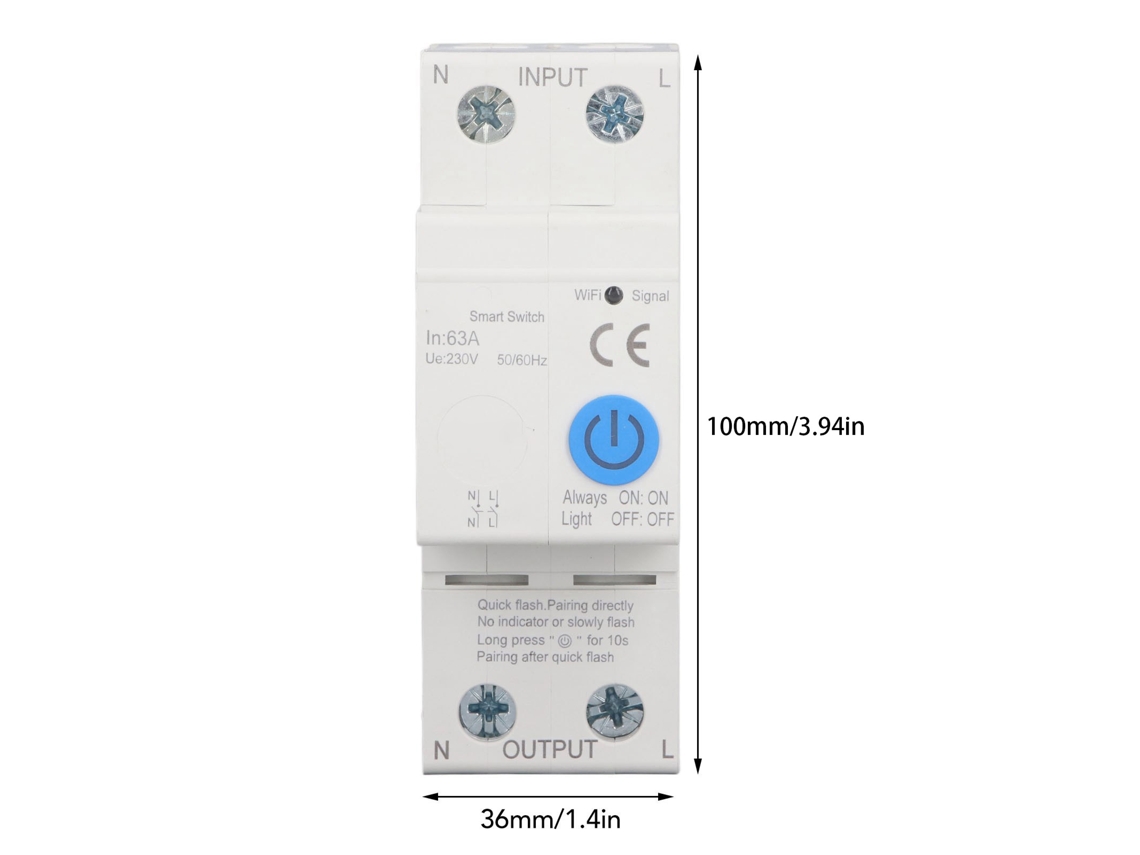 Interruptor Inteligente Zigbee 2p 63a Controle Remoto