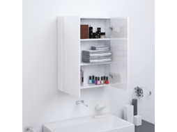 Armário Espelhado P/ Banheiro 60x15x75cm Mdf Branco Brilhante Lovely Home