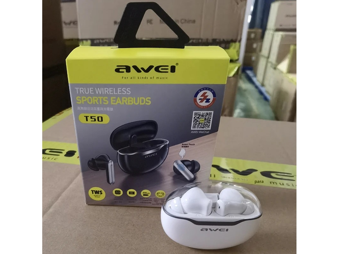 Fones De Ouvido Esportivos Estéreo Sem Fio Bluetooth 5.3tws (branco), Com Microfone, Recarregáveis.