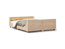 Cama Sem Colchão 150x200 Cm Madeira de Pinho Maciça MAISON EXCLUSIVE