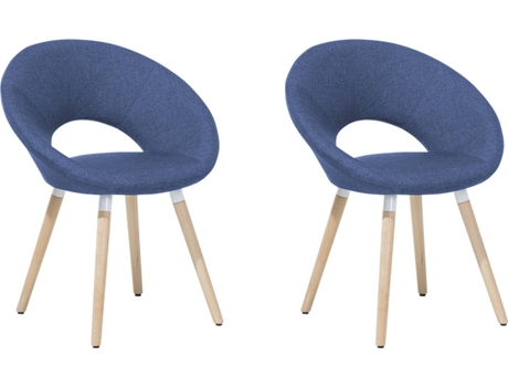 Conjunto 2 Cadeiras de Refeição Roslyn (Azul - Poliéster - 45x66x80 cm)