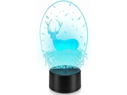 Luminária Noturna 3d, Lâmpada Em Formato De Veado Com Controle Por E 7