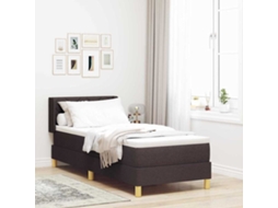 Vidaxl Cama Box Com Cabeceira Manual Marrom Escuro 200 X 80 Cm Tecido