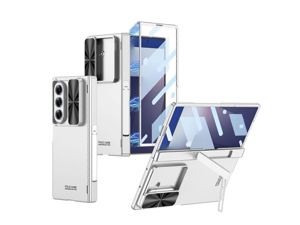 Capa Para Celular Gkk Com Dobradiça Magnética Integrada, Janela De Pressão E Suporte Lateral Para Samsung Galaxy Z Fold7 5g.