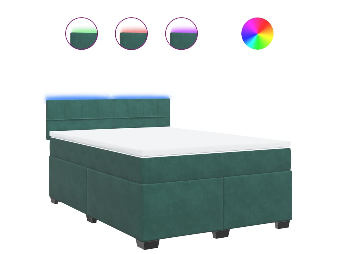 Box Spring Bed, Box Spring Beds Vidaxl Verde Veludo (160 X 200 Cm)