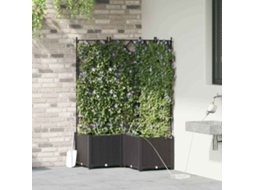 Vidaxl Vaso De Jardim 3 Unid. Preto 80 X 80 X 142 Cm Pp