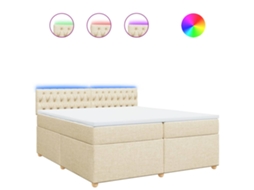 Box Spring Bed, Box Spring Beds Vidaxl Creme Tecido (200 X 200 Cm)