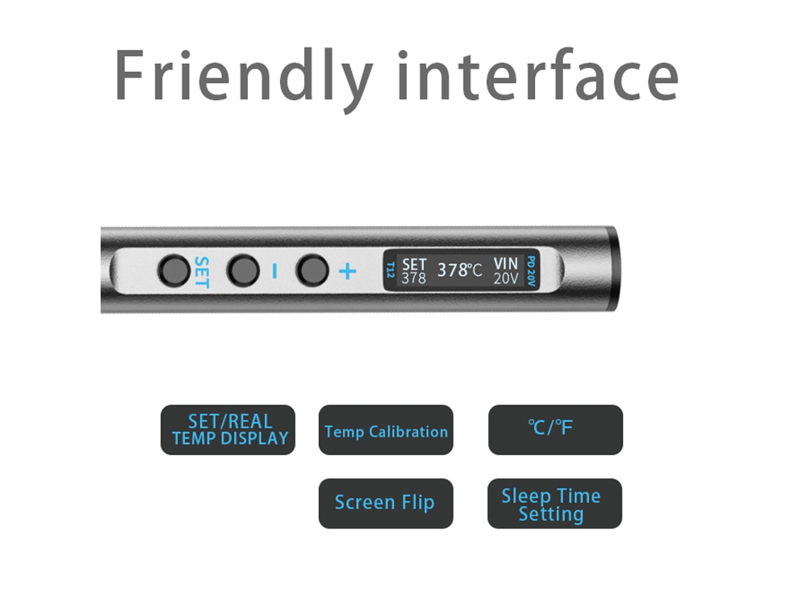Laxiscreed Ferro De Soldar Inteligente Com Visor Oled E Controle De Temperatura Preciso