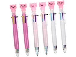 Exceart Pacote Com 6 Canetas Esferográficas Multicoloridas Para