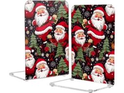 Suporte Para Livros Retrô Do Papai Noel Em Acrílico Vermelho Escritório Computador, Suporte Transparente Para Livros Com