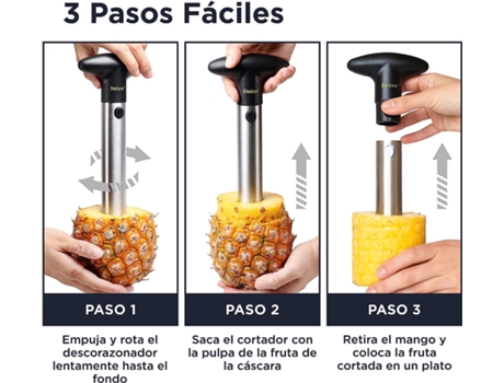 Cortador de Ananás DEISS Pro 2 em 1 Cortador e Fatiador de Ananás em Aço Inoxidável
