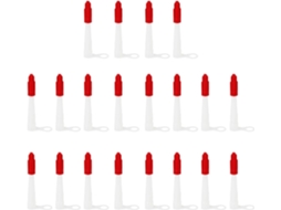 Conjunto De 20 Peças De Bicos De Silicone Para Calafetagem Com Tampas Vermelhas.
