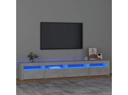 Vidaxl Móvel De Tv Com Luzes Led 240x35x40 Cm Cinzento Cimento