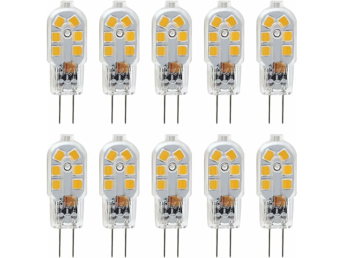 Pacote Com 10 Lâmpadas Led G4 12v 1w, Compatíveis Com Halogênio, Não Reguláveis ​​zhe Brilvibera