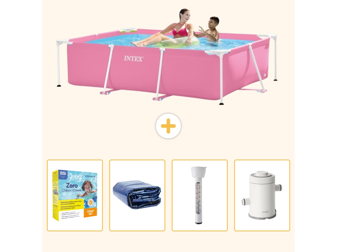 Intex Piscina Com Estrutura Retangular - 220x150x60 Cm - 5-peças S10