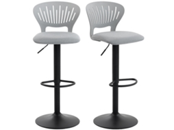 Bancos de Bar Linho Sintético, Metal Cor Cinzento 40.5x43x105 cm Homcom
