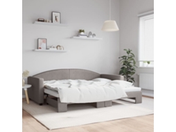 Sofá Cama De Solteiro Gavetão Lovely Home Madeira Tecido Cinzento (90x200)