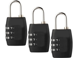 Conjunto De 3 Cadeados Combinação Digital Em Aço Para Malas Viagem,