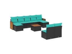 Conjunto de Sofá Jardim 3 Peças Almofadas Rattan Sintético MAISON EXCLUSIVE