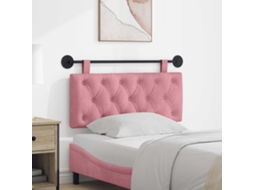 Vidaxl Cabeceira Suspensa Com Luz Led Rosa Veludo