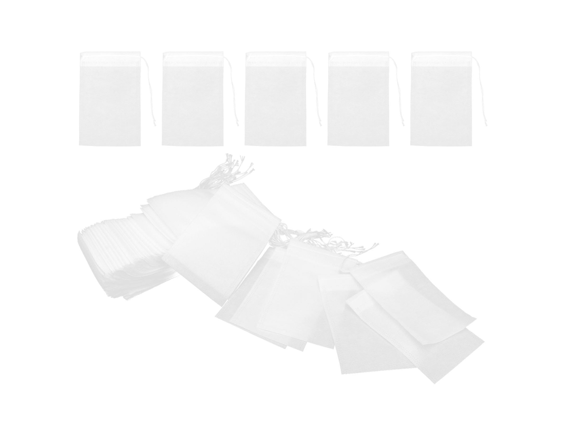 Eyf 100 Sacolas Filtro Chá Tecido Não Tecido 12x8cm para Ervas Café Especiarias