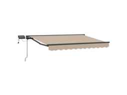 Vidaxl Estrutura De Toldo Manual Com Leds Bege E Antracite 3,5 X 2,5 M
