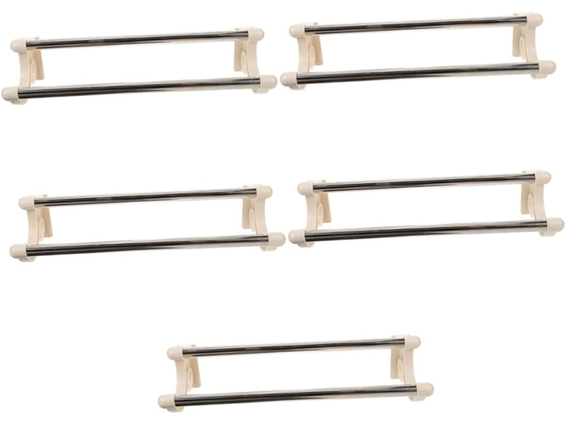 Suporte Para Toalhas Lalafina, Conjunto De 5 Peças, Barra Dupla Para Toalhas, Montagem Na Parede, Banheiro, Aço