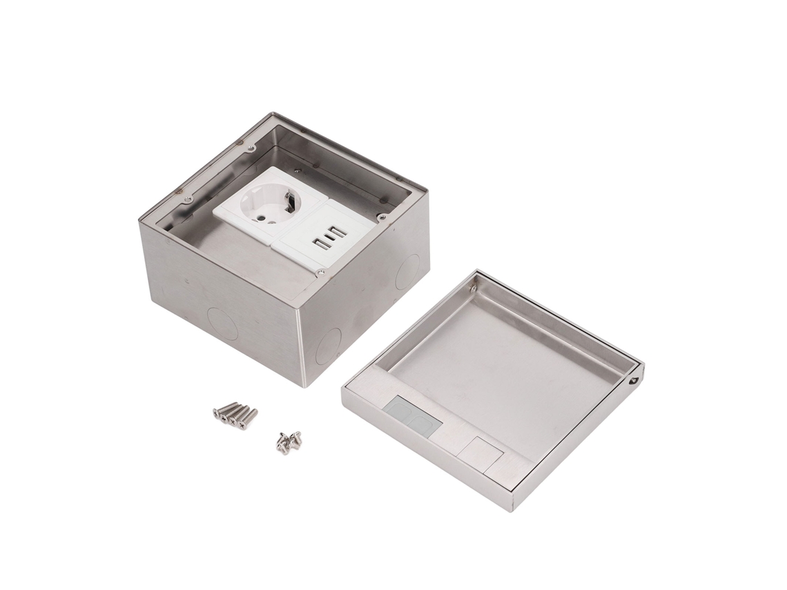 Tomada De Mesa Para Sala De Reuniões Com Tomadas Ac, Usb E Type-c, 250v, 16a, Material Pc Resistente