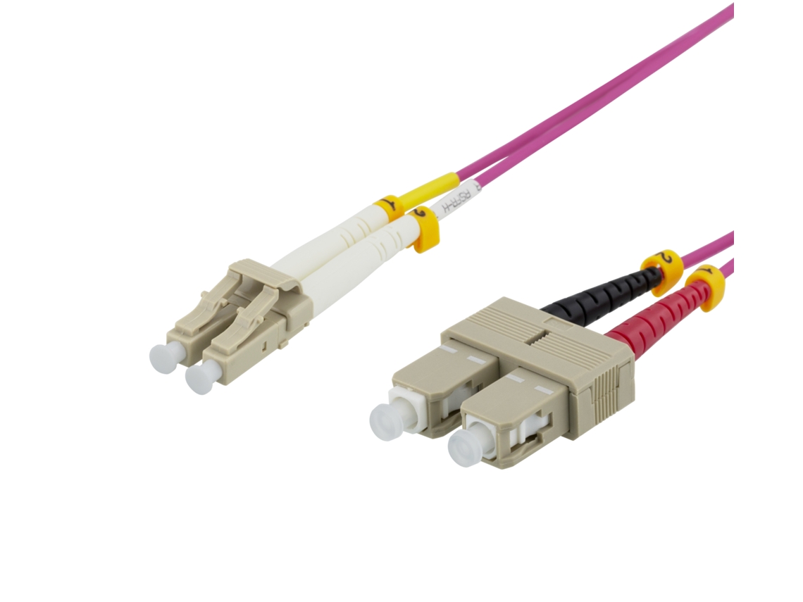 Cabo De Fibra Óptica Om4, Lc Sc, Duplex, Multimodo, 50/125, 15 M Aquaforge