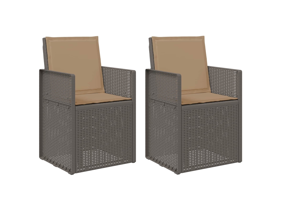 Maison Exclusive - Cadeiras De Jantar Para Jardim 2 Unid. Cinza Claro E Taupe Pp