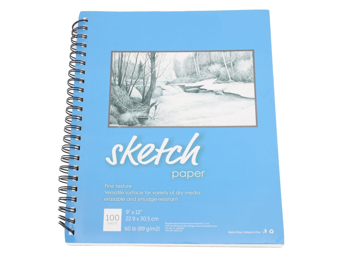 Caderno de Desenho Espiral 9x12 Polegadas Páginas em Branco para Artistas Iniciantes e Profissionais Azul