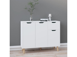 Vidaxl Aparador 90x30x72 Cm Derivados De Madeira Branco Brilhante