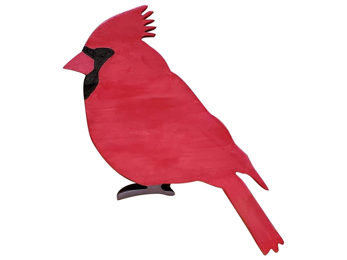 Miniatura De Pássaro Vermelho De Madeira, Cardinal