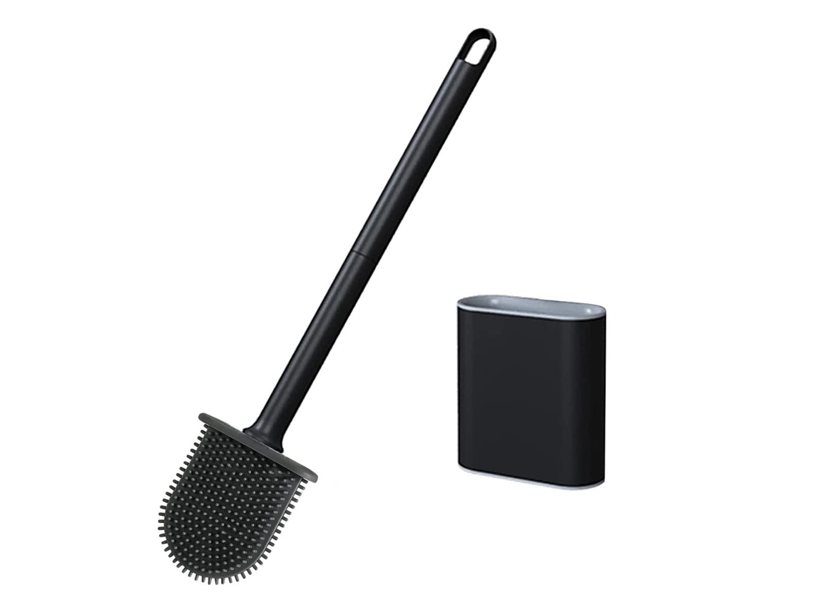 Escova sanitária de silicone com suporte, cabo antiderrapante, limpeza profissional AQUAFORGE