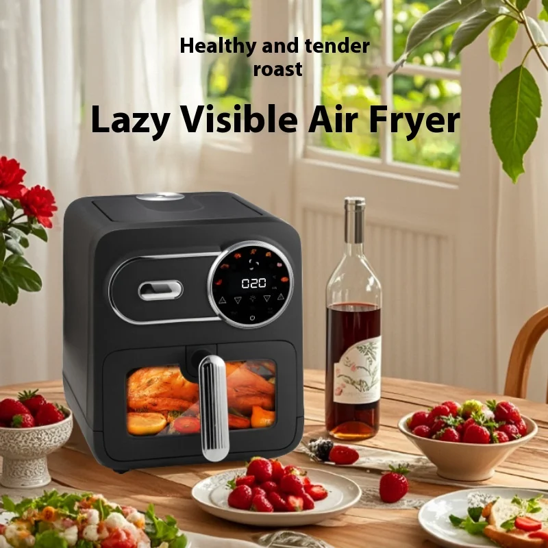 Forno Fritadeira a Ar com tela sensível ao toque LCD e menu MDUG Preto S/MARCA