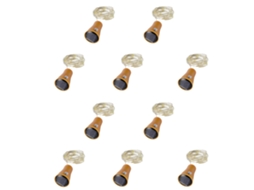 Pacote com 10 Luzes Solares para Garrafas de Vinho 20 Led Luzes de Cortiça para Festa Casamento Ao Ar Livre Jardim Quintal Decoração