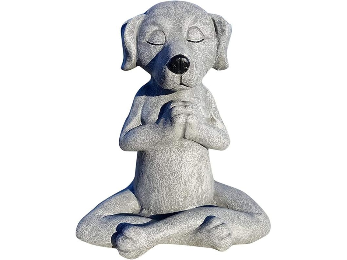 Escultura Nova Line de Animal em Meditação, Cão, Rã ou Gato, Decoração para Jardim e Casa