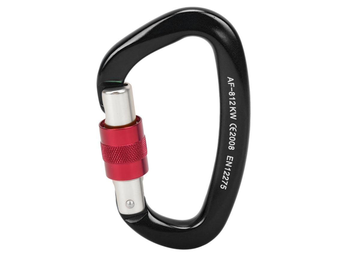 Mosquetão Antiderrapante para Escalada e Camping Preto