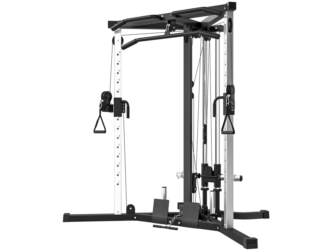 Máquina Multi Estação Musculação Para Treino De Ombros Braços Carga 120 Kg Para Fitness Ginásio Em Casa 170x139x200 Cm Preto