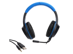 Auriculares para Jogos com Luz Led e Microfone Estéreo de 40 Mm para PC e Portátil