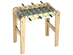 Mesa de Pingóli de Madeira para Crianças com 2 Marcadores 6 Barras 18 Jogadores 75x66x75 Cm Natural Ge