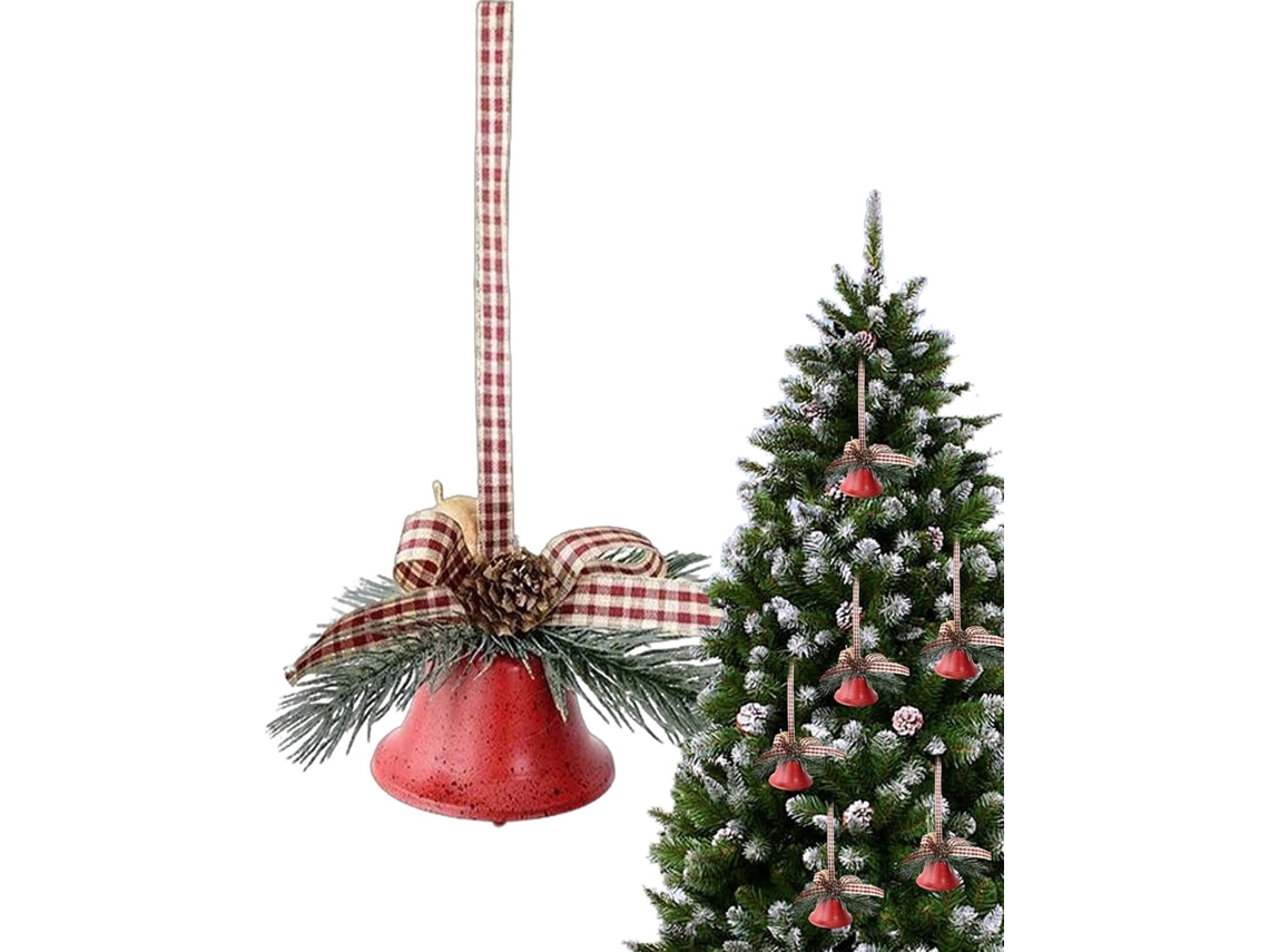 Sino De Natal Festivo Decorado Com Laço E Mãos |