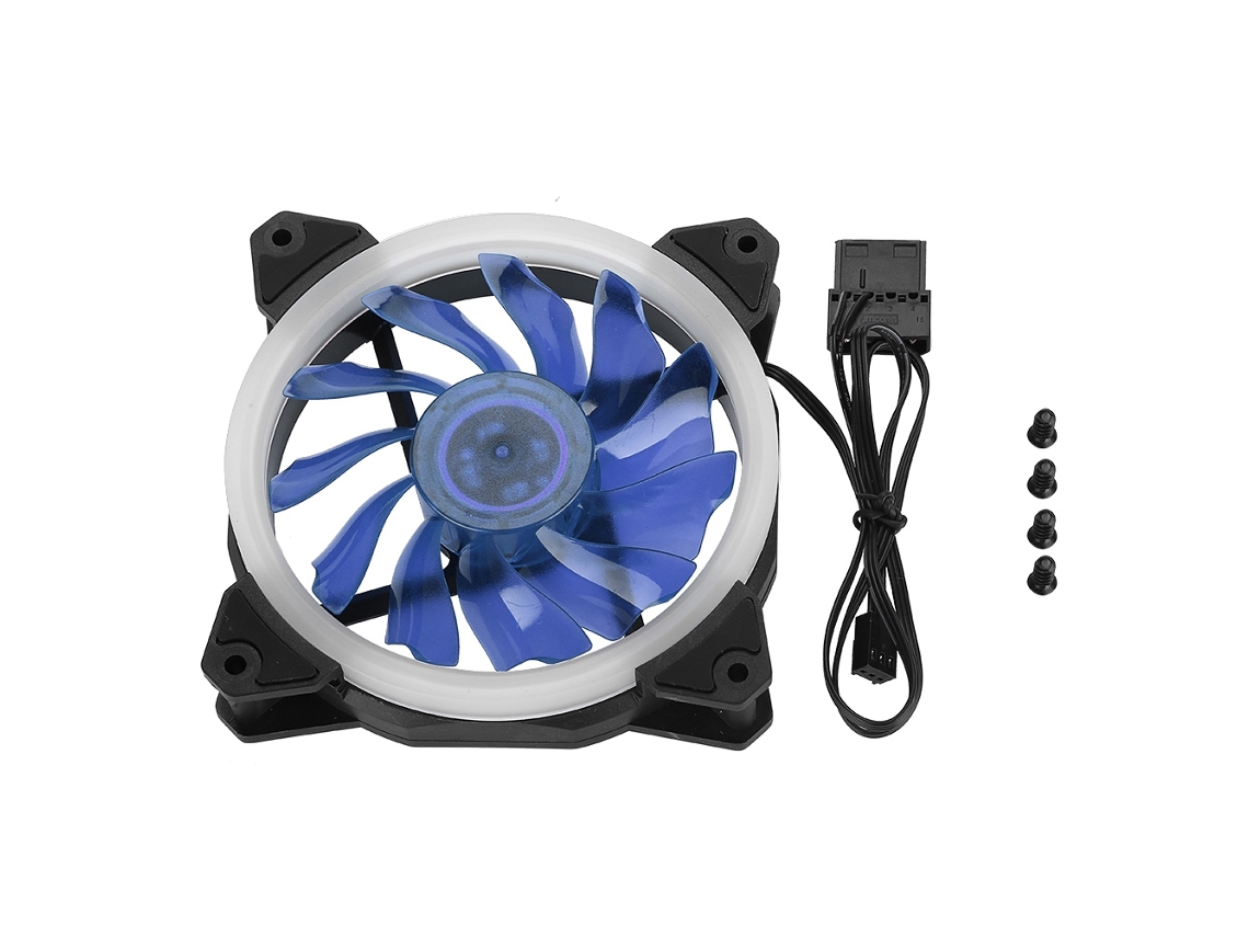 Fan-rs21 12v Cc 120mm Cooler De Gabinete Led Com Interface 4pin 3pin Azul