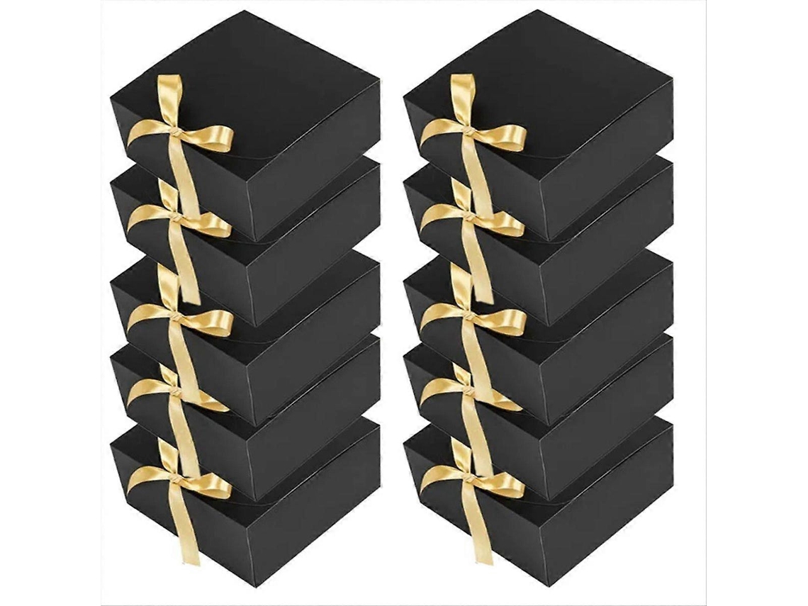 Caixas De Presente Pretas Com Tampa, 8x8x4 Polegadas, Para Proposta De Padrinhos--
