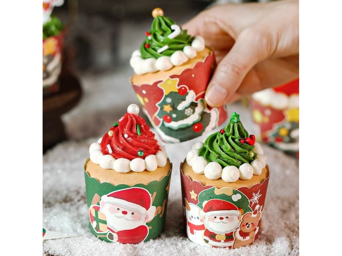 150 Forminhas De Papel Para Muffins, Antiaderentes E Duráveis, Ideais Festas Natal.