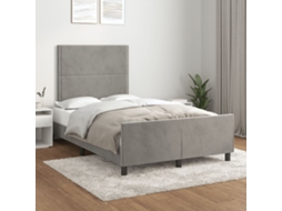 Vidaxl Estrutura De Cama Sem Colchão Cinza Claro Veludo